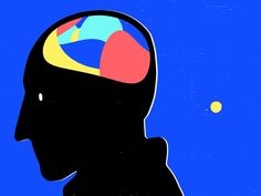 Thinking Head Illustration, Head Illustration Brain, Thinking Animation Gif, Miracle Illustration, Animation Gif Illustration, Brain Graphic Design, Thinking Animation, Brain Animation, Thinking Gif