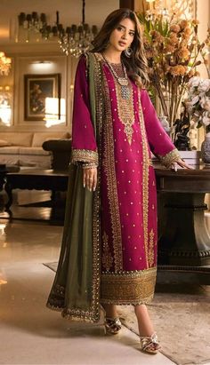 Saboor Aly, Asim Jofa, Chiffon Sleeves, Pakistani Fashion Party Wear, Designer Salwar, Festive Collection, Embroidered Chiffon, Chiffon Dupatta, Embroidered Wedding