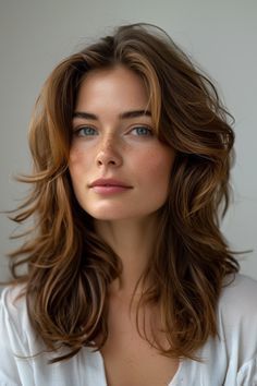 23 Elegant Long Layered Haircuts to Enhance Straight Hair Wavy Mid Length Hair, Brown Hair Inspo, Medium Layered Haircuts, Mid Length Hair With Layers, Long Face Hairstyles, Long Layered Haircuts, Medium Long Hair, Shoulder Length Hair Cuts, Casual Hairstyles