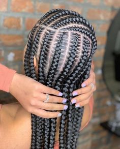 Vlecht pruiken Feed In Gevlochten pruik volledige kanten - Etsy Nederland Long Cornrows, Feed In Braids Hairstyles, African Hair Braiding Styles, Stunning Hairstyles, Box Braids Hairstyles For Black Women, Braids Hairstyles Pictures, Braided Cornrow Hairstyles, Quick Braided Hairstyles, Feed In Braid