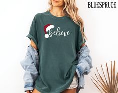 Spread the holiday cheer with our Believe Christmas Comfort Colors T-Shirt! Made from soft, durable Comfort Colors fabric, this festive tee features the word "Believe" in a beautiful Christmas-themed design. It's perfect for holiday parties, winter gatherings, or just embracing the magic of the season. With its relaxed fit and cozy feel, this shirt makes a thoughtful gift or a festive addition to your holiday wardrobe. Available in a variety of colors and sizes to match your style, believe in the spirit of Christmas with this comfortable and stylish tee! Please, Check, Review all Photos. These shirts are made of high-quality cotton and come in various sizes and colors. If you have any questions or requests, please feel free to contact us. We hope you enjoy browsing our shop and find someth Believe Christmas, Winter Apparel, Holiday Wardrobe, Festive Holiday, Cozy Winter, Christmas Shirt, Beautiful Christmas, Holiday Cheer, Tshirt Colors