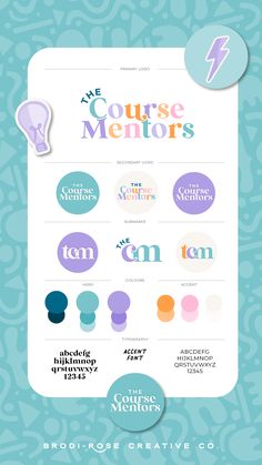 Bright and Colourful Branding for The Course Mentors Fun Branding, الفن الرقمي, Brand Kit, Brand Style Guide, Custom Icons