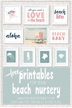 the printables for your beach nursery prints