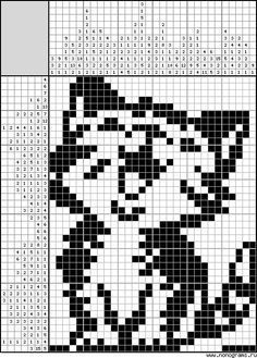 a cross stitch pattern with black and white squares in the shape of an elephant on it's back