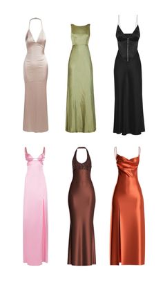 Satin silk pretty prom or bridesmaids dresses Year 10 Formal Dresses, Satin Silk Dress, Silk Bridesmaid Dresses, Silk Prom Dress, Barbie Dress Pattern, Pretty Little Dress, Boujee Outfits, Satin Dress Long, Silk Dresses