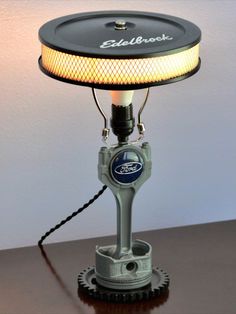 Car Home Decor / Classic Car Decor / Car Guy gift / Car Parts Decor Guy Room Ideas, Tailgate Bench, Car Parts Decor, Car Lamp, Garage Furniture, Car Guy Gifts, Car Part Furniture, Car Furniture, Industrial Table Lamp