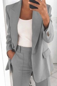 Slim Cardigan, Blazer Casual, Slim Blazer, Elegant Blazers, Womens Suits Business, Blazer Jackets For Women, Fitted Cardigan, Elegant Makeup, Open Front Blazer