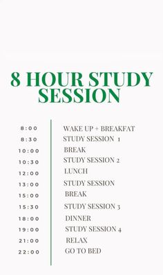 the 8 hour study session poster