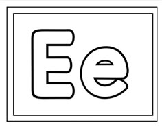 the letter e in black and white with an outline effect on it, as well as a