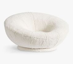 Sherpa Ivory Groovy Swivel Chair - Pottery Barn Kids Australia Antique White Furniture, Ivory Chair, Cream Chair, Laminated Veneer Lumber, Pb Teen, West Elm Kids, Furniture Chairs, Round Chair, White Chair