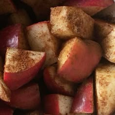 there are some apples that have been cooked in the oven and seasonings on them