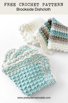 three crochet dishcloths with text overlay that says free crochet pattern