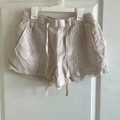 Lightweight Shorts From Gap. A Linen Material And Very Comfortable. Working Drawstring And Two Working Pockets In The Front. Back Pockets Are False. Never Been Worn And In Great Condition Gap Spring Short Bottoms, Gap Spring Shorts, Gap Cotton Bottoms With Drawstring, Gap Summer Shorts With Elastic Waistband, Gap Casual Loungewear Shorts, Casual Gap Loungewear Shorts, Casual Loungewear Shorts By Gap, Gap Shorts For Spring Loungewear, Gap Summer Shorts