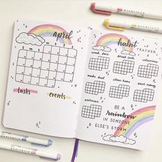 Bullet Journal Templates, April Bullet Journal, Create A Calendar, Calendar Layout, Journal Templates