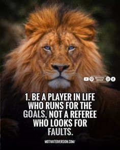 a lion with the caption that says, i be a player in life who runs for