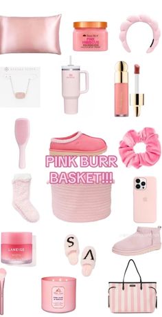 the contents of a pink purse and other items