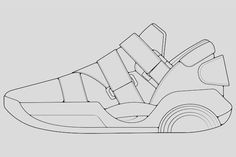 a drawing of a shoe with straps on it