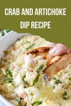 Crab and Artichoke Dip Recipe Artichoke Crab Dip Recipe, Crab And Artichoke Dip Baked, Crab Hors D’oeuvres, Crab Salad Dip, Cold Crab Dip With Cream Cheese, Best Crab Dip Recipe, Warm Crab Dip Recipe, Appetizers Boards, Artichoke Crab Dip