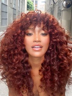 Hair Color For Dark Skin Tone, Hair Color For Dark Skin, Ginger Brown, Colored Curly Hair, Keke Palmer, Celebrity Hair Stylist, Hair Color Highlights