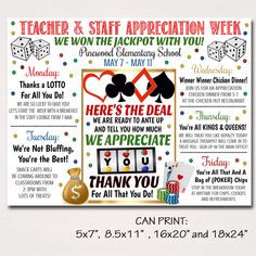 this is an image of teacher appreciation week poster