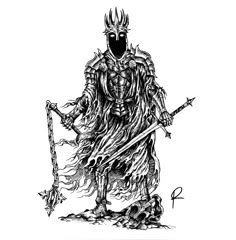 “The Witch King of Angmar” Artist Ricardo Gabrielle Lelles The Witch King Of Angmar, Witch Rpg, Old School Drawings, Fantasy Noir, The Witch King, School Drawings, Norse Mythology Tattoo, Witch King Of Angmar, Book Of Monsters