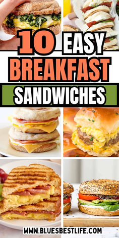 A collection of breakfast sandwiches. Vegetarian Breakfast Sandwich, Healthy Breakfast Sandwiches, Breakfast Sandwich Ideas, Hearty Breakfasts, Bagel Sandwiches, Easy Breakfast Sandwich, Healthy Vegetarian Breakfast, Cottagecore Recipes, Healthy Breakfast Sandwich