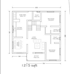 the floor plan for an apartment with two bedroom and one bathroom, including a loft