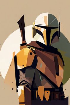 a star wars poster with the character boba fett on it's face