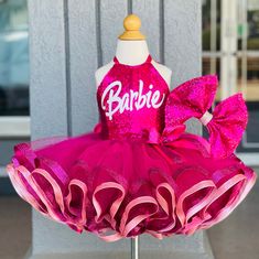 Hot Pink Dolly Tutu Set fashion Birthday Doll Top Hot Pink - Etsy Barbie Outfits For Kids Birthday, 2nd Birthday Barbie Theme, Barbie Tutu Outfit Birthday, Barbie Themed Birthday Party Outfit, Toddler Barbie Birthday Party, Barbie 1st Birthday Party Ideas, Barbie First Birthday Party, Barbie Birthday Cakes For Kids, Barbie Cake Ideas Birthdays