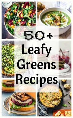 the cover of 50 + leafy greens recipes