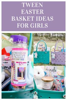 easter basket ideas for girls with text overlay