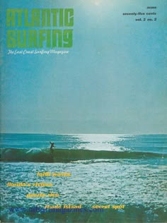 the front cover of an atlantic surfing magazine, featuring a surfer on a wave in the ocean