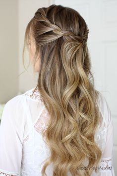 3 Easy Rope Braid Hairstyles Braidmades Hairstyles, Long Straight Hair Bridesmaid Styles, Sides Up Hairstyles Simple, After Party Hairstyles, Braided Down Hairstyles Simple, Formal Braided Hairstyles, Side Twist Hair, Rope Braided Hairstyle, Brunette Ombre