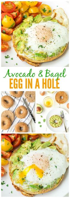 avocado and bagel egg in a hole is an easy breakfast for the whole family