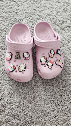 Pink Hello Kitty Crocs, Hello Kitty Croc Charms, Christmas Hand Painted, Vivienne Westwood Shoes, Crocs Pink