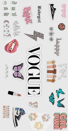 an assortment of stickers and decals on a white background with the words, you are