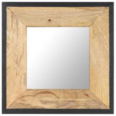 a wooden frame with a mirror on it's sides and a black border around the edge