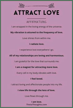 a poem that says attract love affirmationss