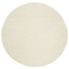 a white round rug on a white background