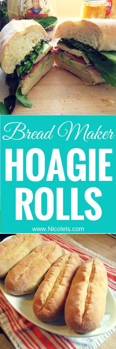 bread making hoagie rolls with text overlay