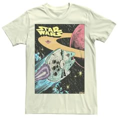 You'll love this vintage comic Millennium Falcon men's graphic tee. You'll love this vintage comic Millennium Falcon men's graphic tee. FEATURES Crewneck Short sleeveFABRIC & CARE Cotton Machine wash Imported Size: XXL. Color: Natural. Gender: male. Age Group: adult. Nerdy Graphic Tees, Pop Culture Graphic Print T-shirt, Cool Graphic Tshirt Designs, 80s Graphic Tees Vintage, Pop Culture Graphic T-shirt For Fan Conventions, Themed Graphic T-shirt For Fan Conventions, Retro Character Print T-shirt For Fan Conventions, Retro T-shirt With Screen Print For Fan Conventions, Retro Graphic Print T-shirt For Fan Conventions