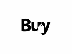 the word buy written in black on a white background