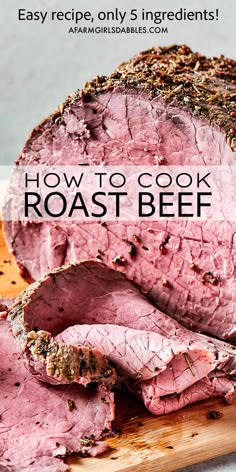 a beef roast partially sliced Outside Round Roast, Slow Cooker Round Roast, Oven Roasted Tri Tip, Round Roast Recipe, Top Round Roast Recipe, Bottom Round Roast Recipes, Bottom Round Roast, Beef Rump Roast, Perfect Roast Beef