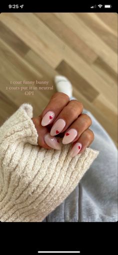 Valentines Engagement Nails, Valentine Nails Designs Simple, Valentines Nail Aesthetic, Matt Pink Acrylic Nails, Simple Two Color Nail Designs, Basic January Nails, Valetine Almond Nails, Minimalist Acrylic Nails Almond, Nail Inspo For January