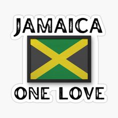 jamaica flag sticker with the words jamaica one love