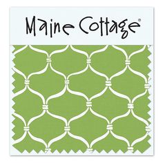 a green and white pattern with the words maine cottage on it