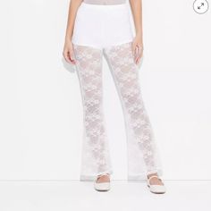 Nwt Size Xs Lace Pants, Wild Fable, Sheer Lace, Jumpsuits For Women, White Lace, Pant Jumpsuit, Mid Rise, Pants For Women, Color White