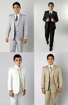 Boys 5 Piece Suit Kids Formal Dress Toddler Suits Outfit Set With Vest Tie Shirt | eBay 5 Piece Suit, Kids Formal Dresses, Toddler Suits, Kids Formal, Holiday Dress Outfit, Vest And Tie, Tie Shirt, Shirt Vest