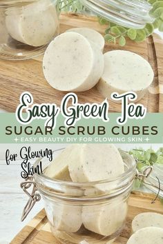 Learn how to make homemade green tea diy sugar scrub cubes to exfoliate your skin.  This is an easy sugar scrub diy beauty recipe that you can make with melt and pour base, almond or coconut oil, and bergamot and orange essential oils for extra aromatherapy benefits.  Homemade body scrubs give you glowing skin and some extra self care.  These easy sugar scrubs cube diy recipe also makes impressive diy beauty gifts for anyone who loves bath scrubs. Sugar Scrub Bars Diy, Scrub Bars Diy, Diy Sugar Scrub Bars, Diy Sugar Scrub Cubes, Sugar Scrub Bars, Scrubs Diy, Scrub Bars, Diy Beauty Gifts