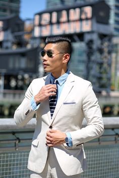 Summer Suede Style Suit | Leo Chan of Levitate Style Men's Knit, Men's Blazer